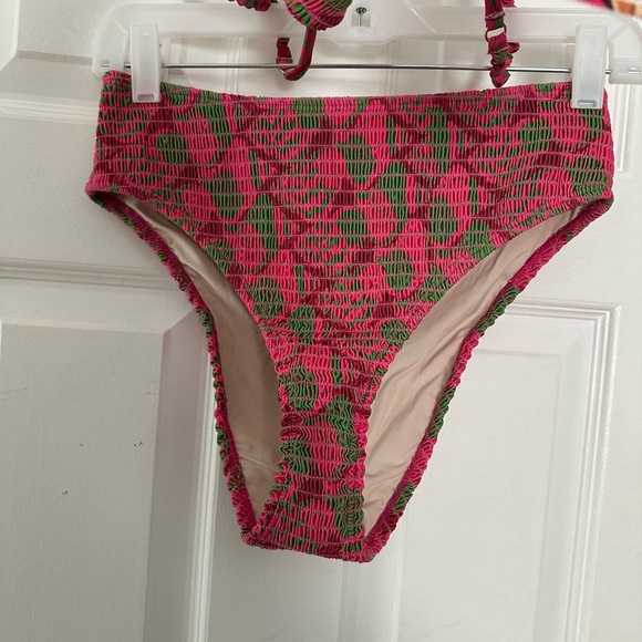 Farm Rio smocked bikini bathing suit high rise push-up seasheel small new - Picture 8 of 8